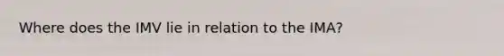 Where does the IMV lie in relation to the IMA?