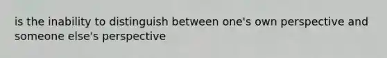 is the inability to distinguish between one's own perspective and someone else's perspective