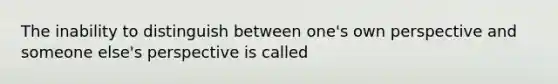 The inability to distinguish between one's own perspective and someone else's perspective is called