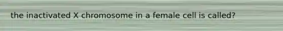 the inactivated X chromosome in a female cell is called?