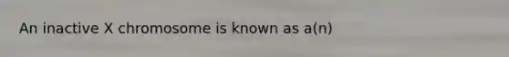 An inactive X chromosome is known as a(n)