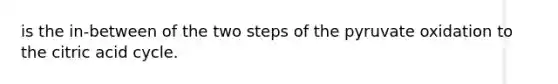 is the in-between of the two steps of the pyruvate oxidation to the citric acid cycle.