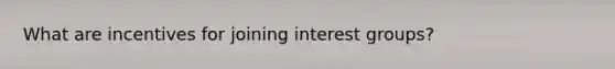 What are incentives for joining interest groups?