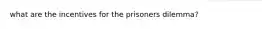 what are the incentives for the prisoners dilemma?