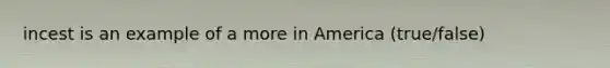 incest is an example of a more in America (true/false)