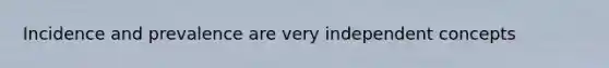 Incidence and prevalence are very independent concepts