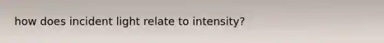 how does incident light relate to intensity?