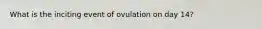 What is the inciting event of ovulation on day 14?