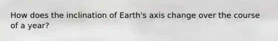 How does the inclination of Earth's axis change over the course of a year?