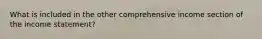 What is included in the other comprehensive income section of the income statement?