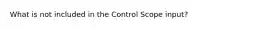 What is not included in the Control Scope input?