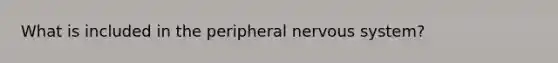 What is included in the peripheral nervous system?