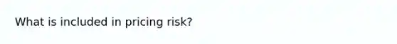 What is included in pricing risk?