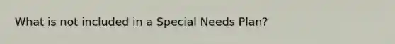 What is not included in a Special Needs Plan?