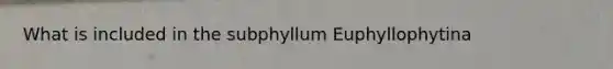 What is included in the subphyllum Euphyllophytina