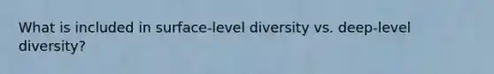 What is included in surface-level diversity vs. deep-level diversity?