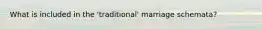 What is included in the 'traditional' marriage schemata?