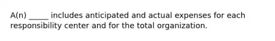 A(n) _____ includes anticipated and actual expenses for each responsibility center and for the total organization.