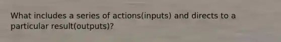 What includes a series of actions(inputs) and directs to a particular result(outputs)?