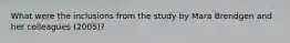 What were the inclusions from the study by Mara Brendgen and her colleagues (2005)?