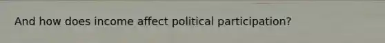 And how does income affect political participation?