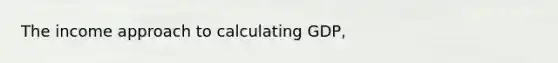 The income approach to calculating GDP,