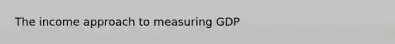 The income approach to measuring GDP