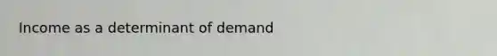 Income as a determinant of demand