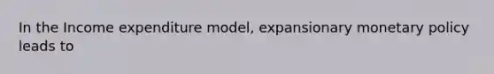 In the Income expenditure model, expansionary monetary policy leads to