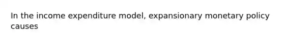 In the income expenditure model, expansionary monetary policy causes