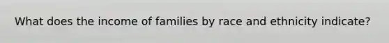 What does the income of families by race and ethnicity indicate?