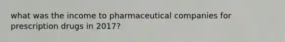 what was the income to pharmaceutical companies for prescription drugs in 2017?