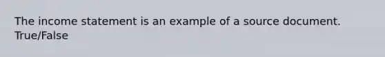 The income statement is an example of a source document. True/False