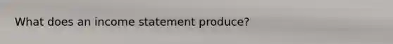 What does an income statement produce?