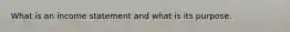 What is an income statement and what is its purpose.