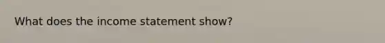 What does the income statement show?