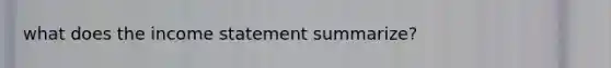 what does the income statement summarize?