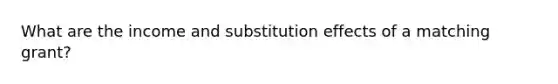 What are the income and substitution effects of a matching grant?