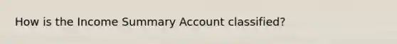 How is the Income Summary Account classified?