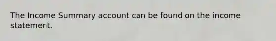 The Income Summary account can be found on the income statement.