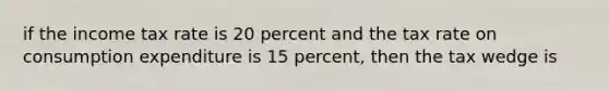 if the income tax rate is 20 percent and the tax rate on consumption expenditure is 15 percent, then the tax wedge is