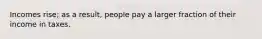 Incomes rise; as a result, people pay a larger fraction of their income in taxes.