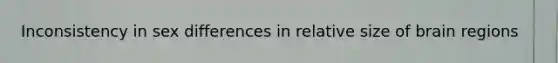 Inconsistency in sex differences in relative size of brain regions