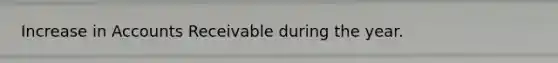 Increase in Accounts Receivable during the year.