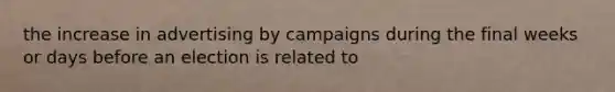 the increase in advertising by campaigns during the final weeks or days before an election is related to