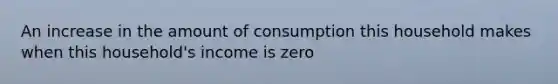 An increase in the amount of consumption this household makes when this household's income is zero