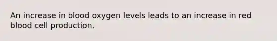 An increase in blood oxygen levels leads to an increase in red blood cell production.