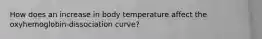 How does an increase in body temperature affect the oxyhemoglobin-dissociation curve?