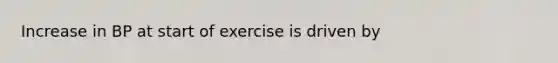 Increase in BP at start of exercise is driven by