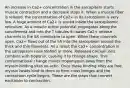 An increase in Ca2+ concentration in the sarcoplasm starts muscle contraction and a decrease stops it. When a muscle fiber is relaxed, the concentration of Ca2+ in its sarcoplasm is very low. A huge amount of Ca2+ is stored inside the sarcoplasmic reticulum. As a muscle action potential propagates along the sarcolemma and into the T tubules it causes Ca2+ release channels in the SR membrane to open. When these channels open, Ca2+ flows out of the SR into the sarcoplasm around the thick and thin filaments. As a result the Ca2+ concentration in the sarcoplasm rises tenfold or more. Released calcium ions combine with troponin, causing it to change shape. This conformational change moves tropomyosin away from the myosin-binding sites on actin. Once these binding sites are free, myosin heads bind to them to form cross bridges and the contraction cycle begins. These are the steps that connect excitation to contraction.